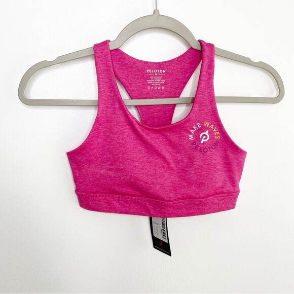 PELOTON Pink Heathered Strappy Bra Make Waves Size XS NWT - Picture 2 of 6